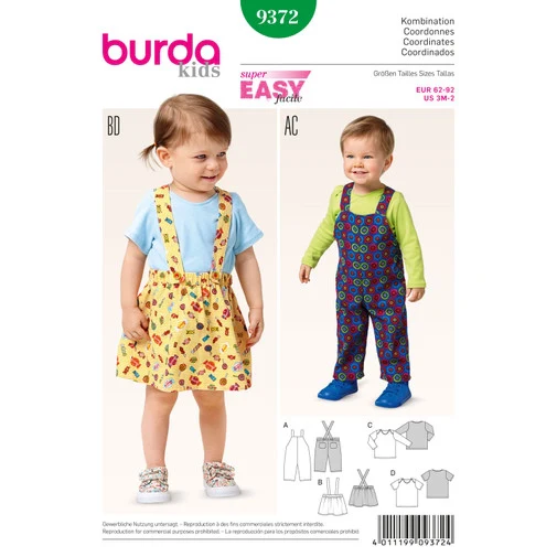Burda Baby Top, Trousers and Skirt 9372 - Image 2