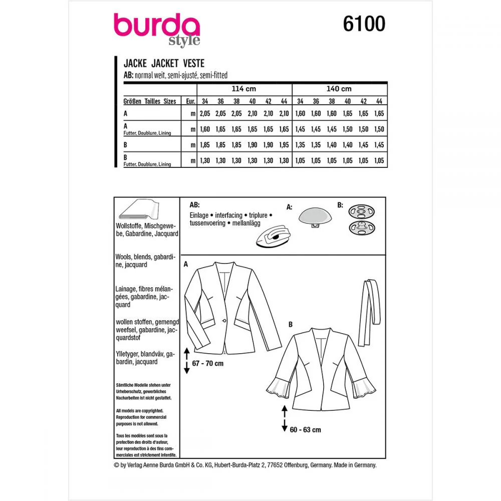 Burda Jacket 6100 - Image 6
