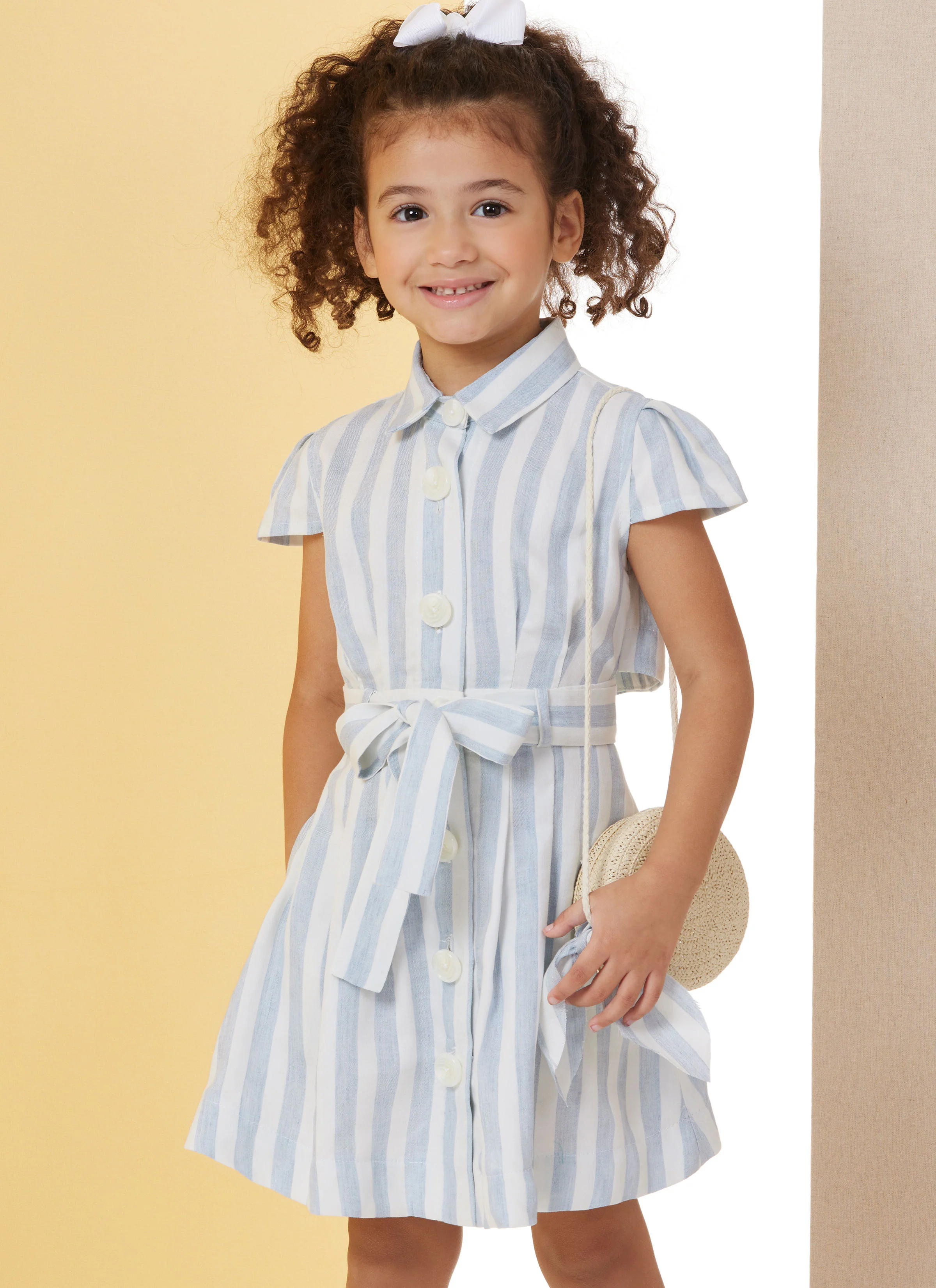 Butterick Children's Dress with Tie Belt B7033 - Image 3