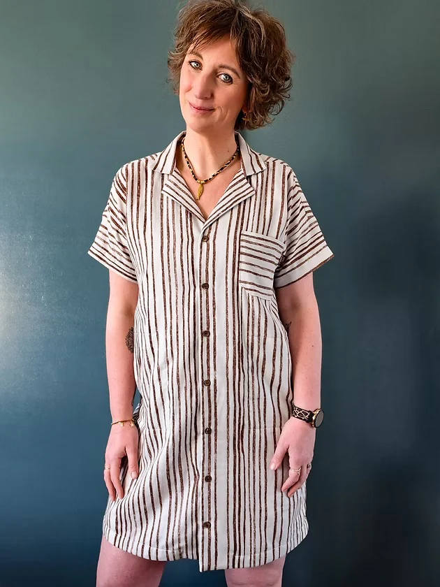 French Navy Rothko Dress and Shirt - Image 3