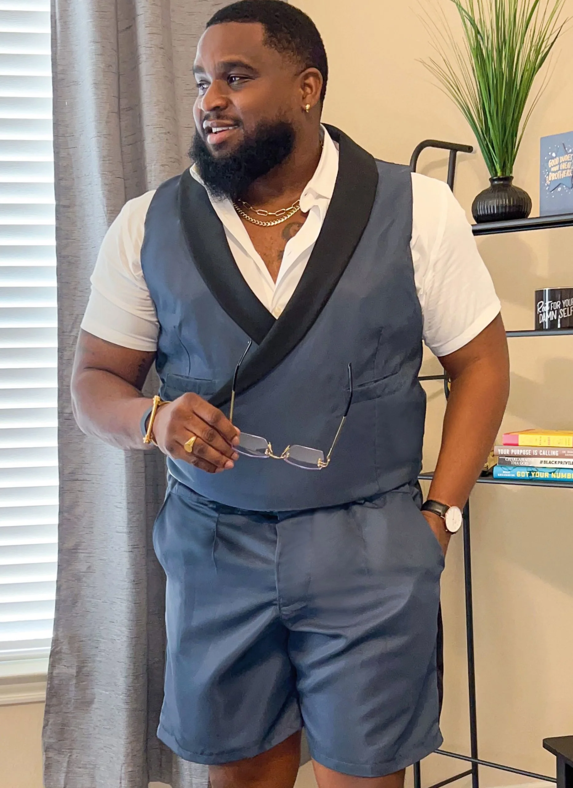 Know Me Men's Waistcoat & Shorts ME2071 - Image 3