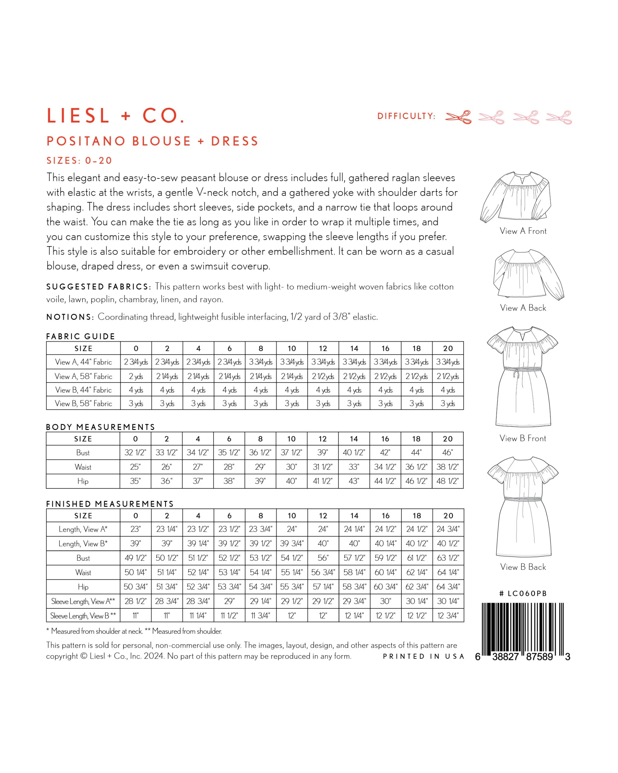 Liesl + Co Positano Blouse and Dress - Image 13