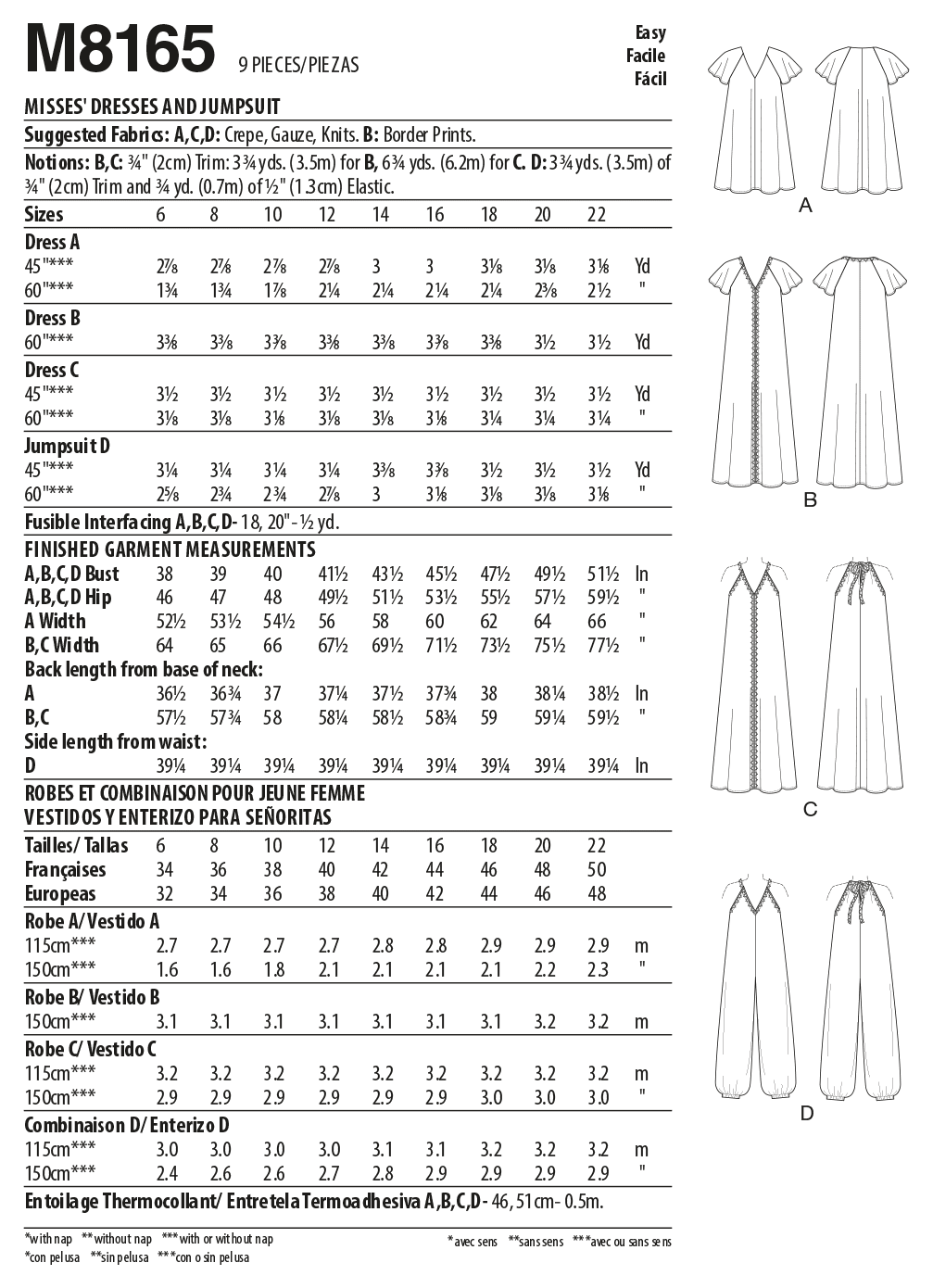 McCalls Dress and Jumpsuit M8165 - Image 5