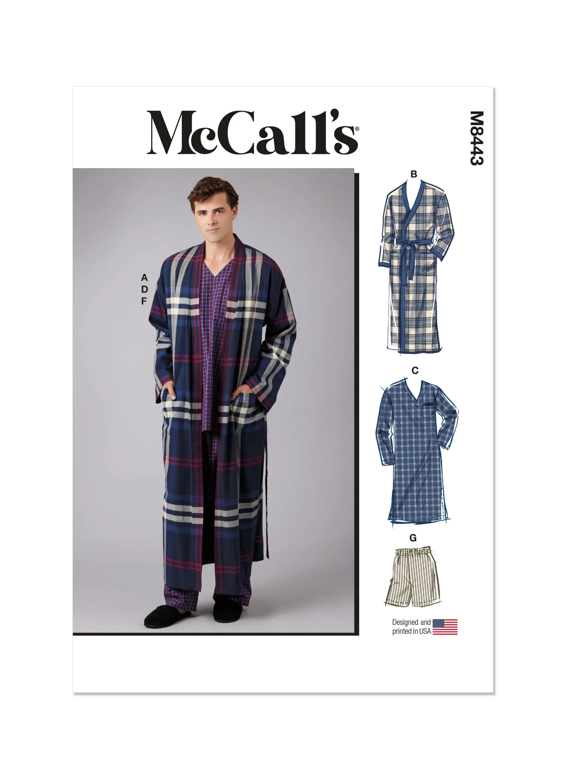 McCalls Men's Nightwear M8443 - Image 2