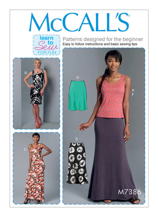 McCalls Top, Dresses and Skirts M7386 - Image 8