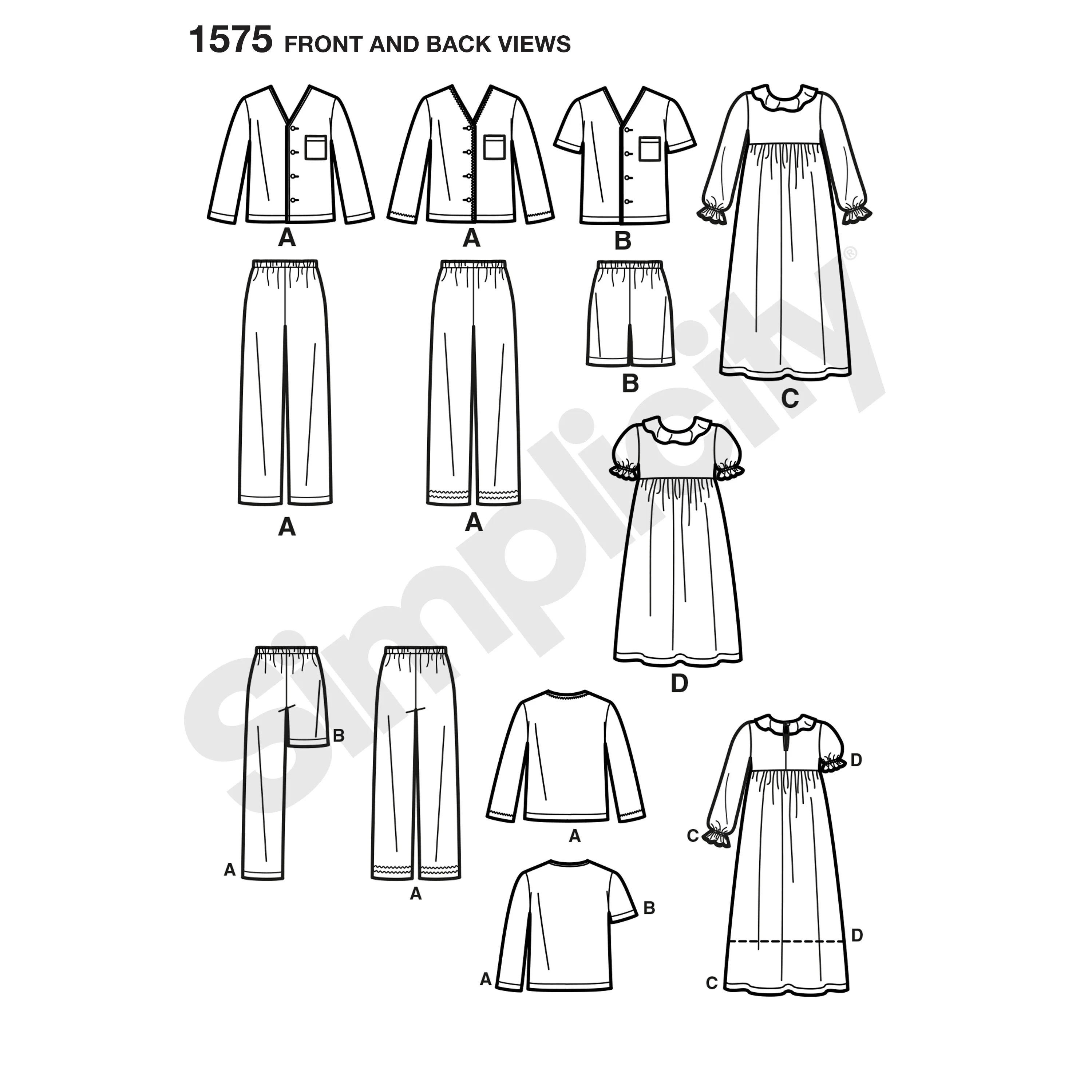 Simplicity Child/Teen's Nightwear S1575 - Image 4
