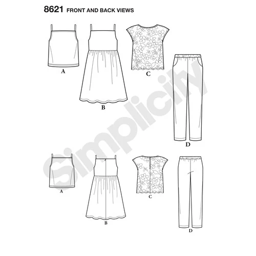 Simplicity Dress, Top and Trousers S8621 - Image 8