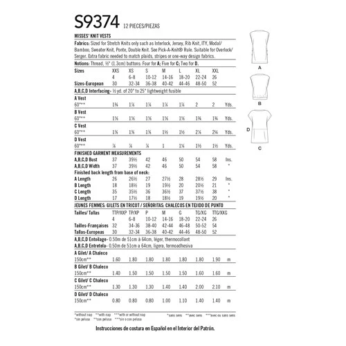 Simplicity Knit Vests S9374 - Image 9