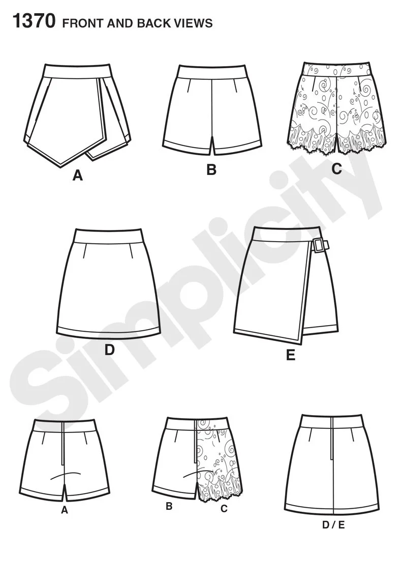 Simplicity Skirt, Skorts & Shorts S1370 - Image 4