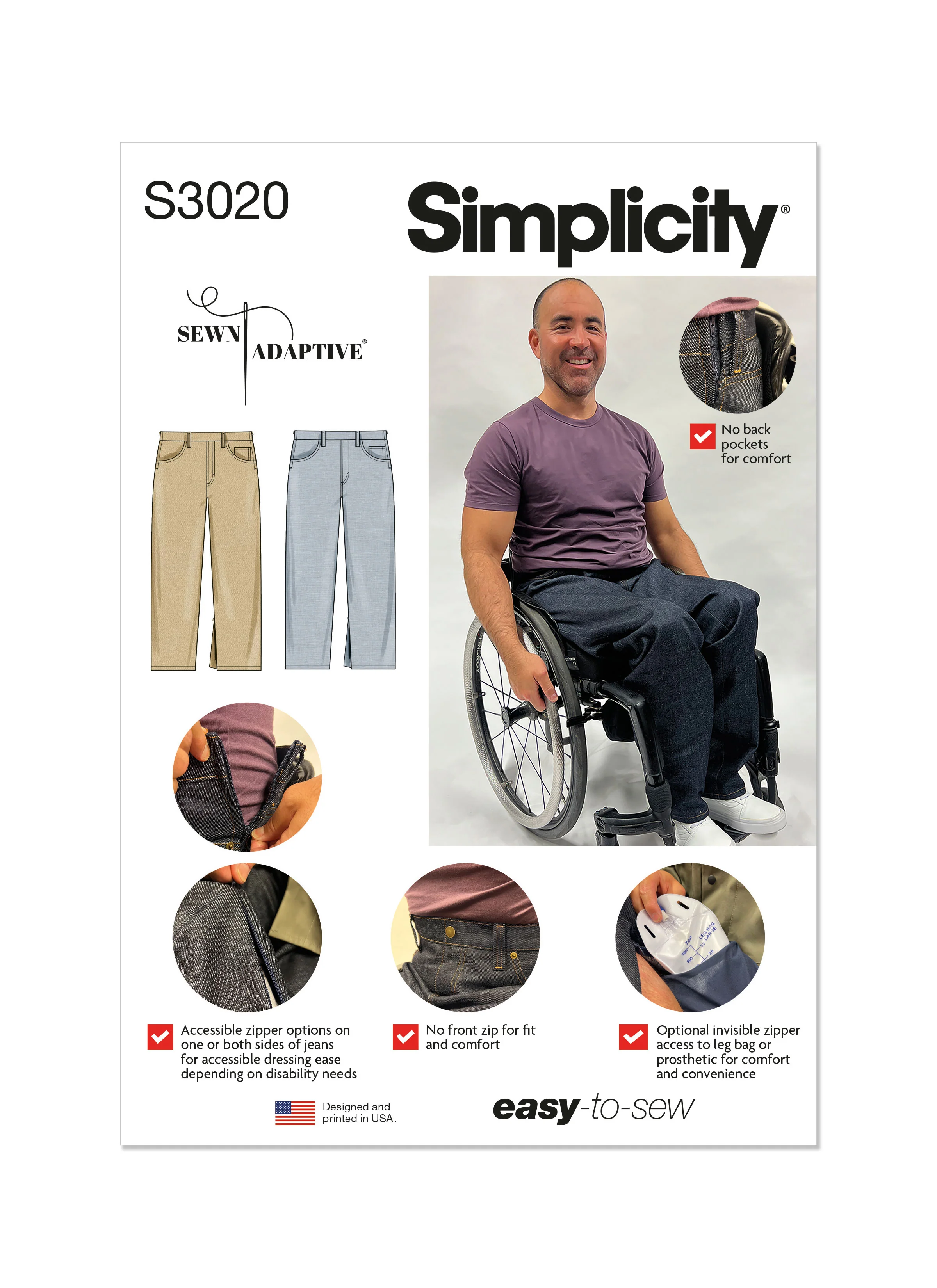 Simplicity Unisex Adaptive Jeans S3020 - Image 2