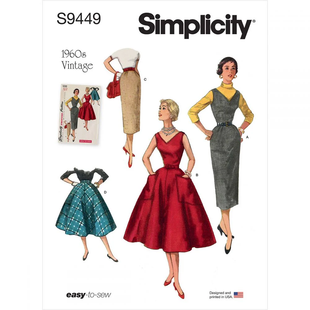 Simplicity Vintage Dress and Skirt S9449 - Image 2