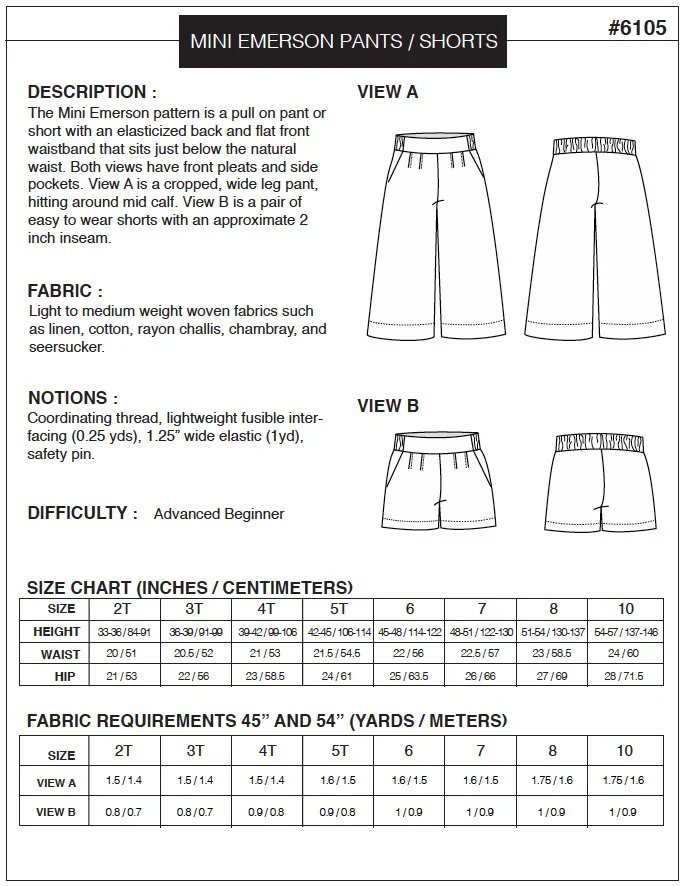 True Bias Mini Emerson Crop Pant and Short - Image 4