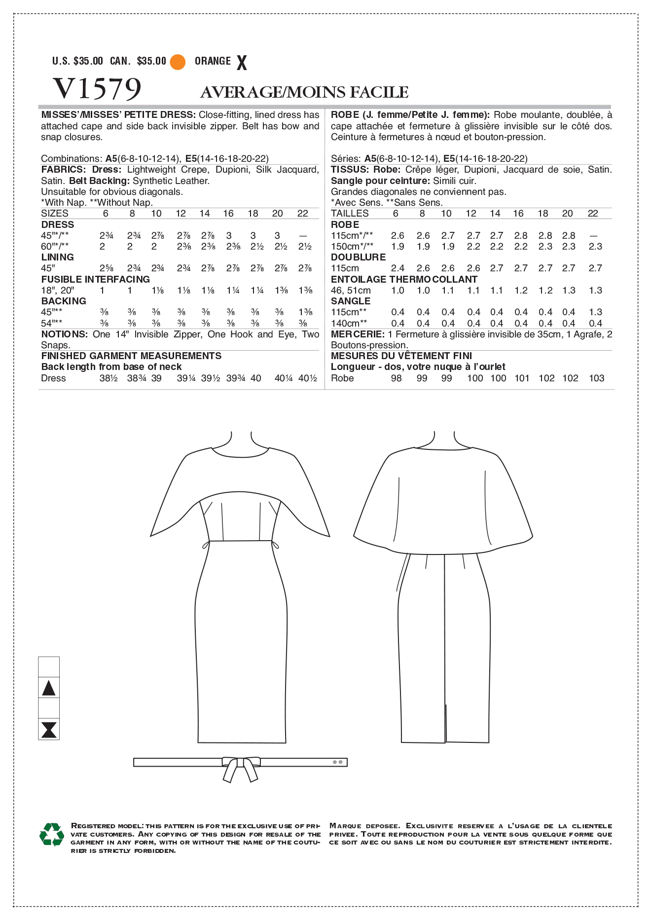 Vogue Dress V1579 - Image 7
