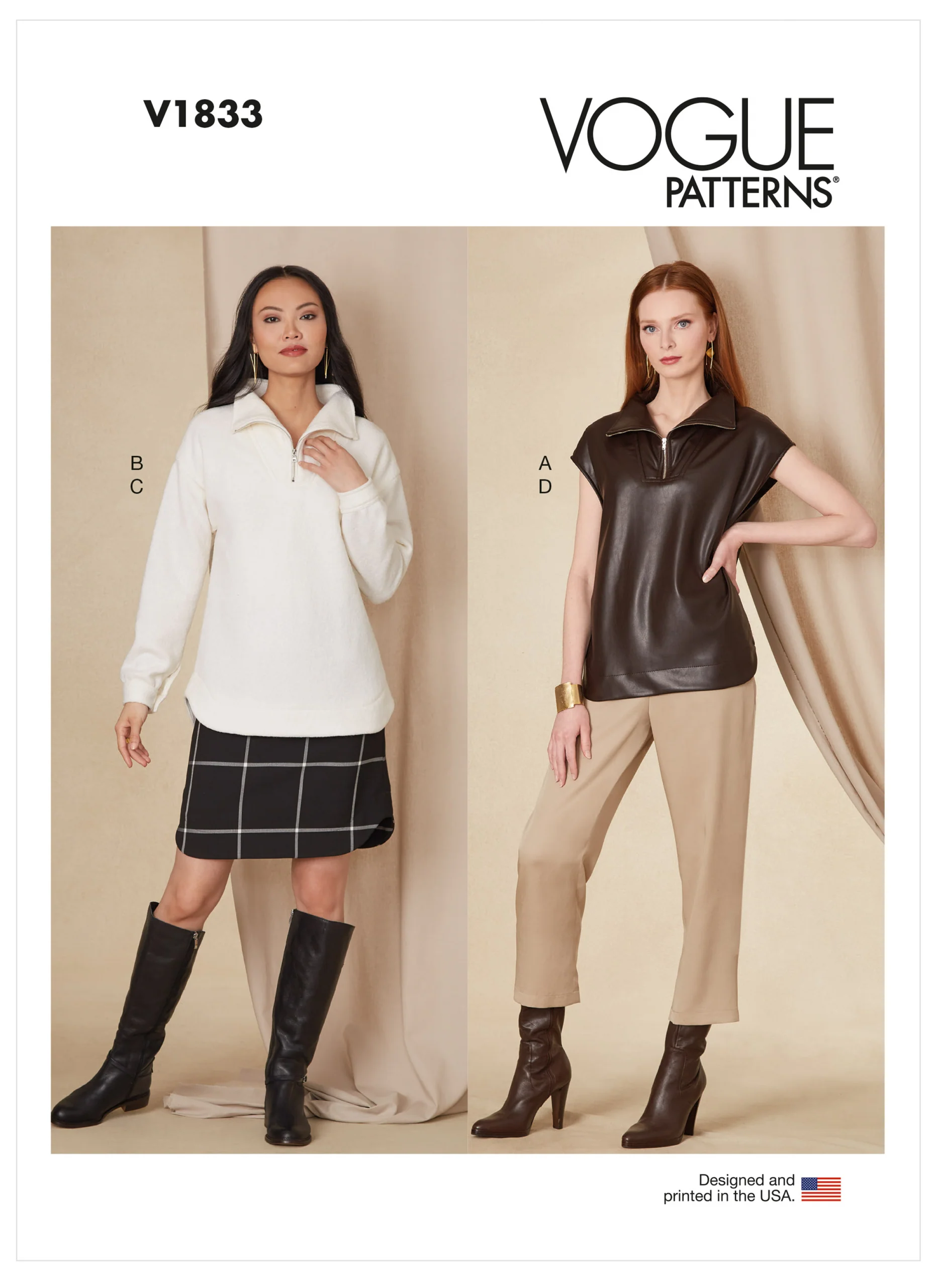 Vogue Top, Skirt and Trousers V1833 - Image 2